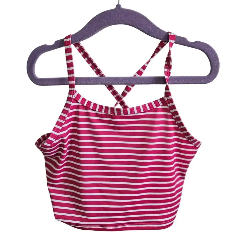 Moon & Back Hannah Anderson Swimsuit Racerback Tankini 2-Piece Red White Stripe